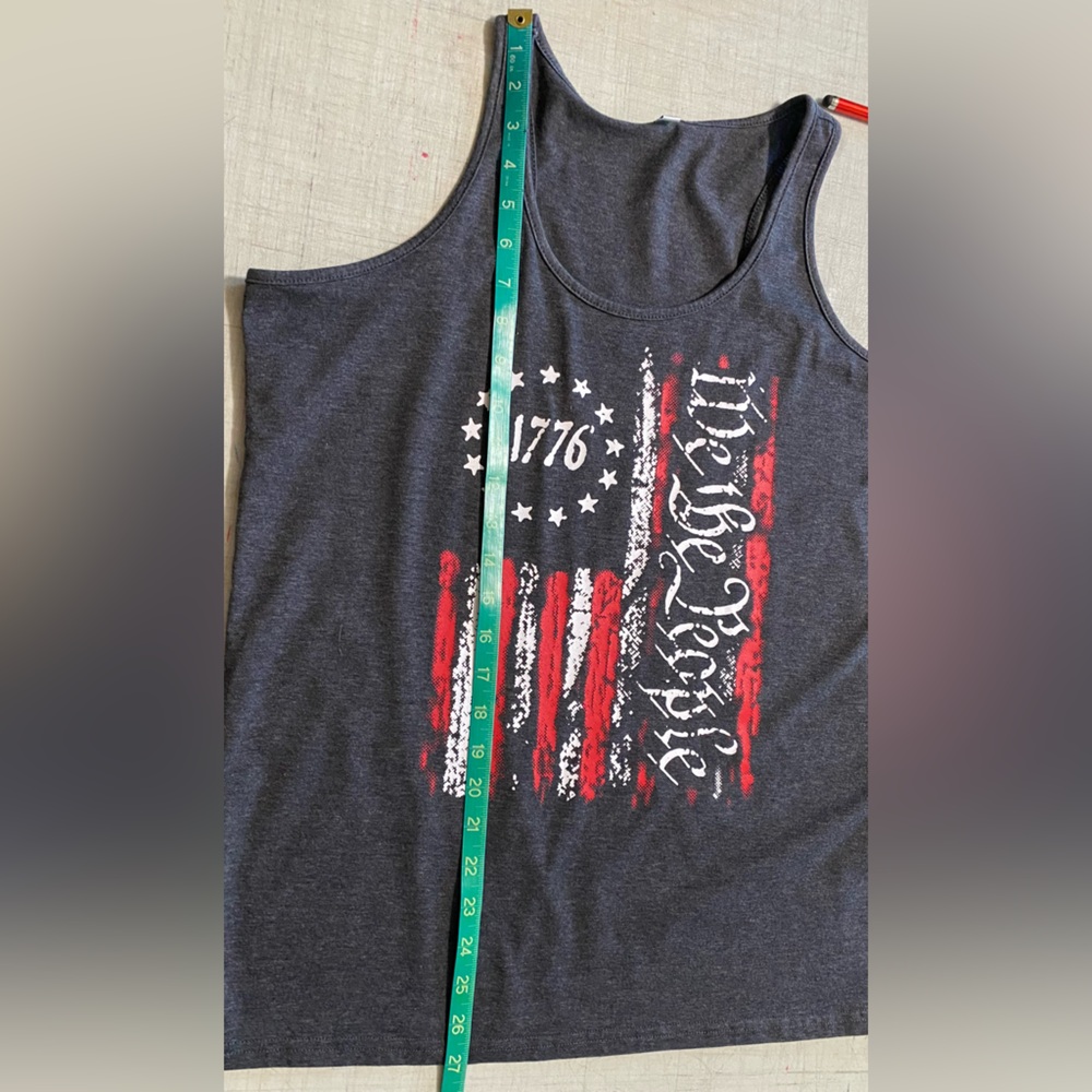 Men’s Patriotic Graphic Tank Top - Gray - Picture 7 of 8